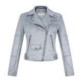 Women Jacket Autumn and Winter Suede Lapel Motorcycle Jacket