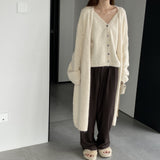 Women Knitted Two-Piece Set Knitted Two-Piece Autumn and Winter Long Vest Coat Set A3388