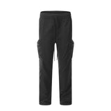 Men Sweatpants Multi-Pocket Mechanical Style Casual Pants Tactical Pants Loose Side Zipper Split Trousers