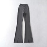 Women Sweatpants Spring Bell-Bottom Pants Solid Color Trousers