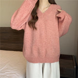 Women Knitted Pullover Autumn and Winter Loose Knitwear Top