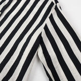 Women Tops Summer Striped Shirt Single-Breasted Mid-Length Top
