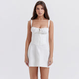 Women Dresses Sexy Lacing Slim Fit Skirt Sling Dress (Bla0420)