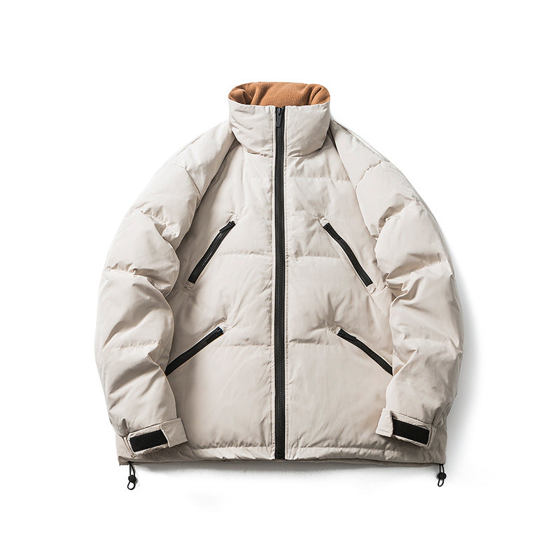 Unisex Winter Cotton Coat Multi-Pocket Hooded down Jacket Warm down Jacket
