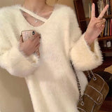 Women Knitwear Autumn and Winter V-neck Knitwear Loose Sweater