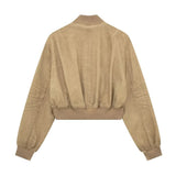 Women Jacket Flight Jacket Top Women's Autumn Stand Collar Zipper Slim Fit Baseball Uniform Jacket