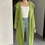 Women Cardigan Sweater Autumn Knitted Cardigan Long Sleeve Loose Long Hooded Sweater W2377