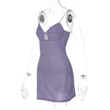 Women Dresse Sexy Bright Silk Dress Slim-Fit Suspender Skirt