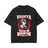 Washed vintage short-sleeved T-shirt oversize