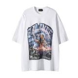 Men T Shirt Oversize Hip Hop Retro Half Sleeve T-shirt