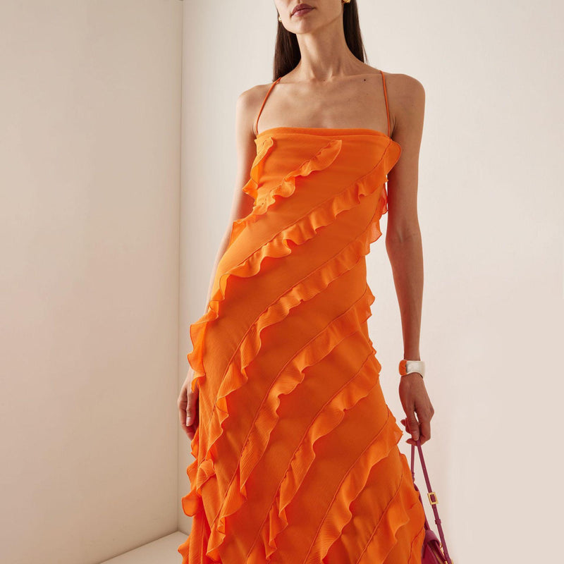 Harlem Night Attire Summer Dress Wooden Ear Suspender Dress