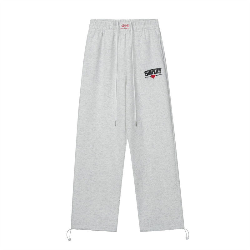 Men Sweatpants Baggy Pants-Foot Drawstring Ankle-Tied Trousers