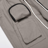 Men Sweatpants Functional Pocket Loose-Fit Tappered Trousers