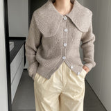 Women Cardigan Sweater Autumn and Winter Button Cardigan Long Sleeve Knitted Top 8t3127