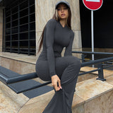 Women Jumpsuit Winter Zipper Sports Yoga Jumpsuit