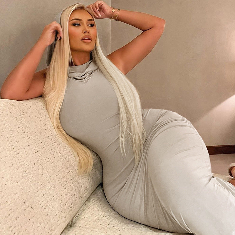 Women Dresses Summer Back Slit Sleeveless Dress