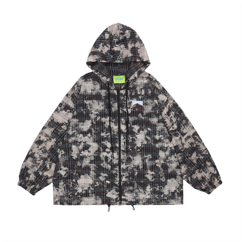 Men Jacket Coat Spring and Autumn Hooded Jacket Men's Loose Two-Way Zipper Jacket