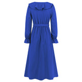 Women Date Dress Winter V-neck Dress Mid-Length Dress