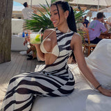 Women Dresses Summer Sexy Mesh Sleeveless Slim Fit Dress