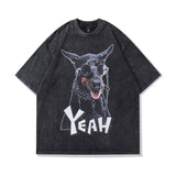 Men T Shirt Doberman Pinscher Printed Distressed Half Sleeve T-shirt