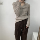 Women Winter Knitted Sweater Spring and Autumn V-neck Long-Sleeve Knitwear Sweater 8t8118