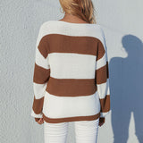 Women Knitted Sweater Autumn Middle East Clothing Pullover Loose round Neck Multicolor Sweater