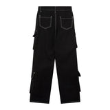 Women Pants Multi-Pocket Jeans Trousers