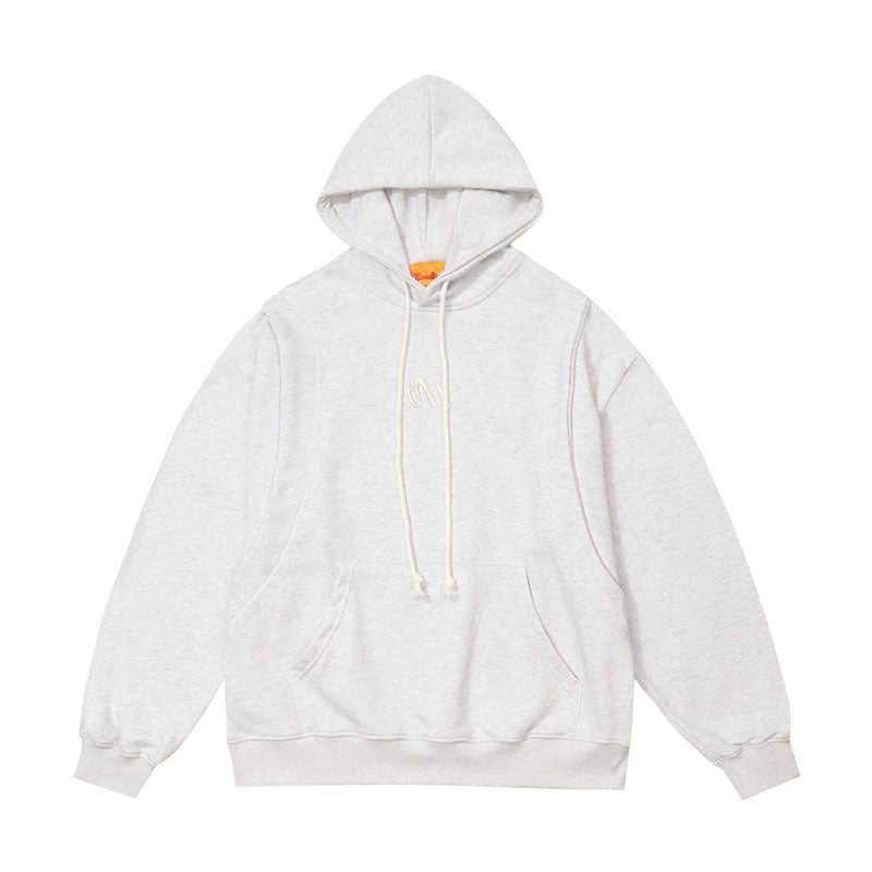 Men Hoodie Alphabet Embroidery Washed Hooded Sweater