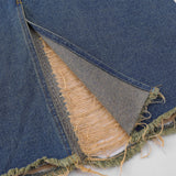 Women Long Skirt Casual Washed and Worn Loose Slit Skirt