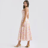 Women Dresses Floral Skirt Sling Summer Two-Piece Set Dress