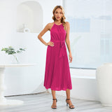 Women Date Dress Sexy Slim-Fit Pleated Dress Summer Dress
