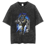 20242024 Fashion Streetwear Men Washed T Shirt Anime