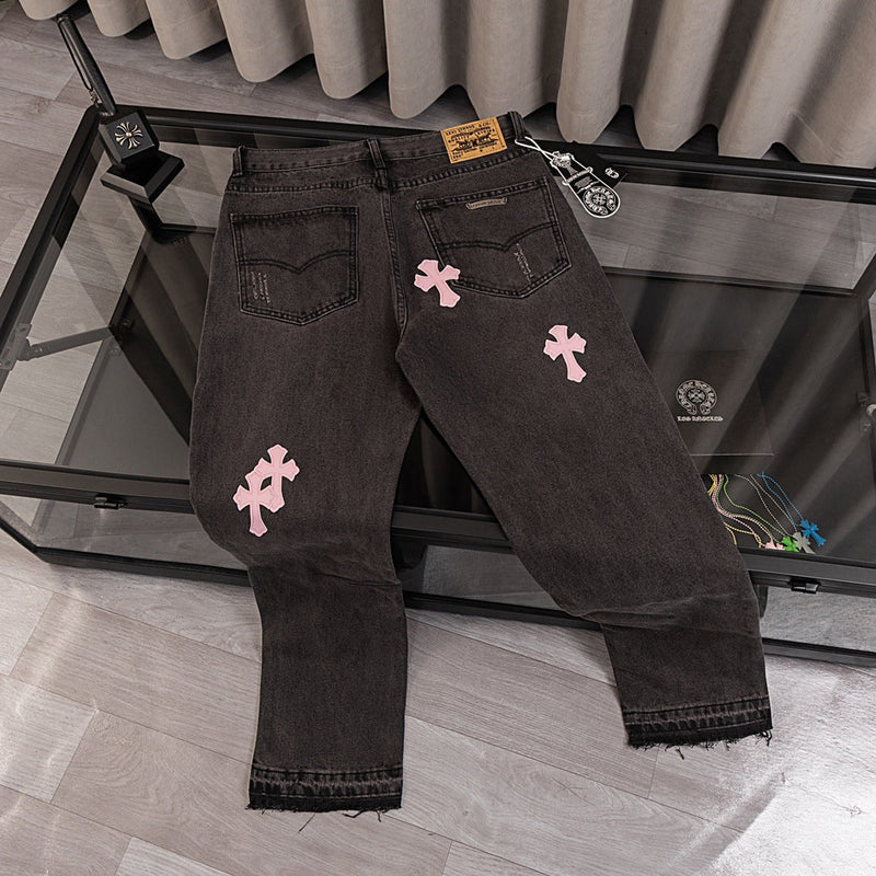 CHH Chrome Hearts Jeans Unisex Casual Loose Jeans