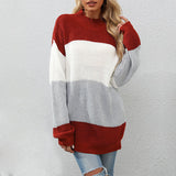 Women Knitted Sweater Autumn and Winter Long Sleeve Casual Sweater