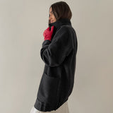 Women Trench Coat Autumn and Winter Woolen Thick Coat Coat