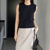Women Knitted Two-Piece Set Vest Two-Piece Set Short Knitted Shawl Suit Jt8631