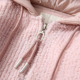 Women Jacket Autumn and Winter Fleece Fur Integrated Hooded Sweatshirt Cardigan