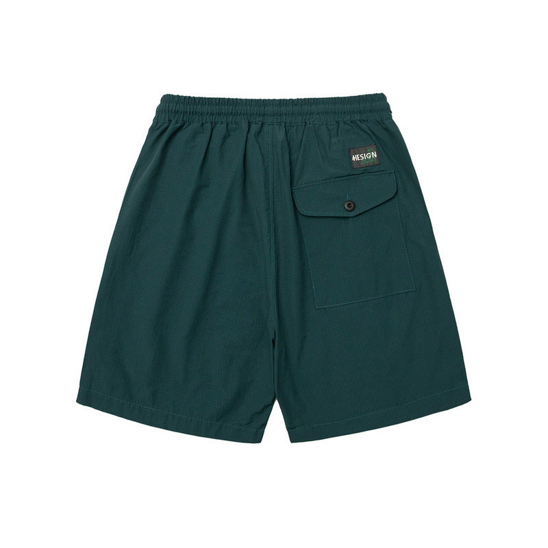 Men Shorts Retro Dark Green Casual Cargo Shorts