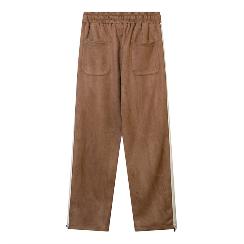 Men Sweatpants Casual Pants Stitching Printing Letters Straight-Leg Trousers