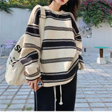 Women Knitwear Autumn and Winter Striped round Neck Sweater Sweater