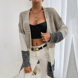 Women Knitted Sweater Autumn Cardigan Mid-Length Sweater Coat