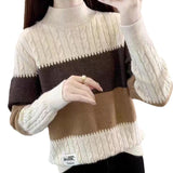 Women Knitted Pullover Autumn and Winter Turtleneck Sweater Leisure Pullover Knitwear