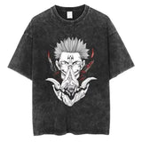 2024Japan Anime Print Oversize Cotton Mens Vintage TShirt