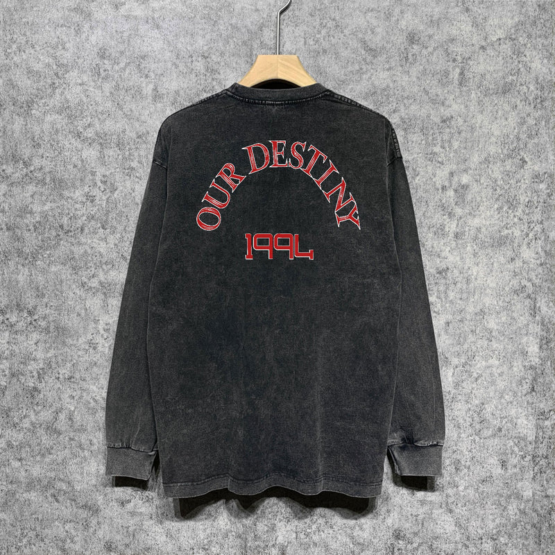 Amiri Long Sleeve Shirt Vintage T Shirt Washed and Worn Vintage Long Sleeve T-shirt