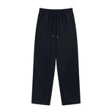 Men Sweatpants Loose Casual Sweatpants Elastic Waist Sports Straight Solid Color Wide Leg Trousers