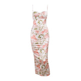 Women Dresses Spring Split Long Dress Lace Suspender Skirt