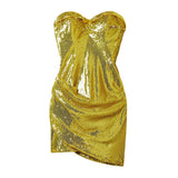 Women Dresses Sexy Backless Gold Sequined Dress Hip Skirt (Zns0409)