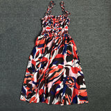 Women Evening Dress Bohemian Dress Summer V-neck Brace Backless
