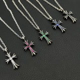 Chrome Hearts Necklace Vintage Cross Necklace with Diamonds for Men and Women