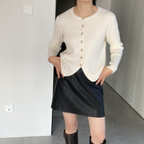 Women Cardigan Sweater Spring Sweater Cardigan Long Sleeve Button Sweater Q720